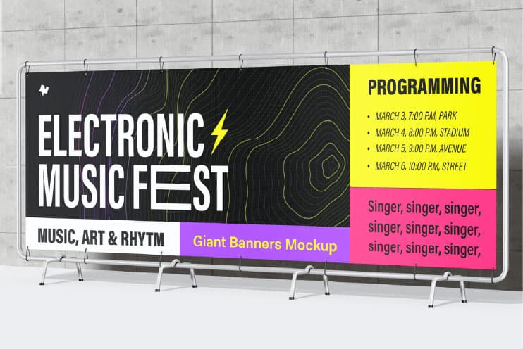 Vinyl PVC banner with hemmed edges and eyelets